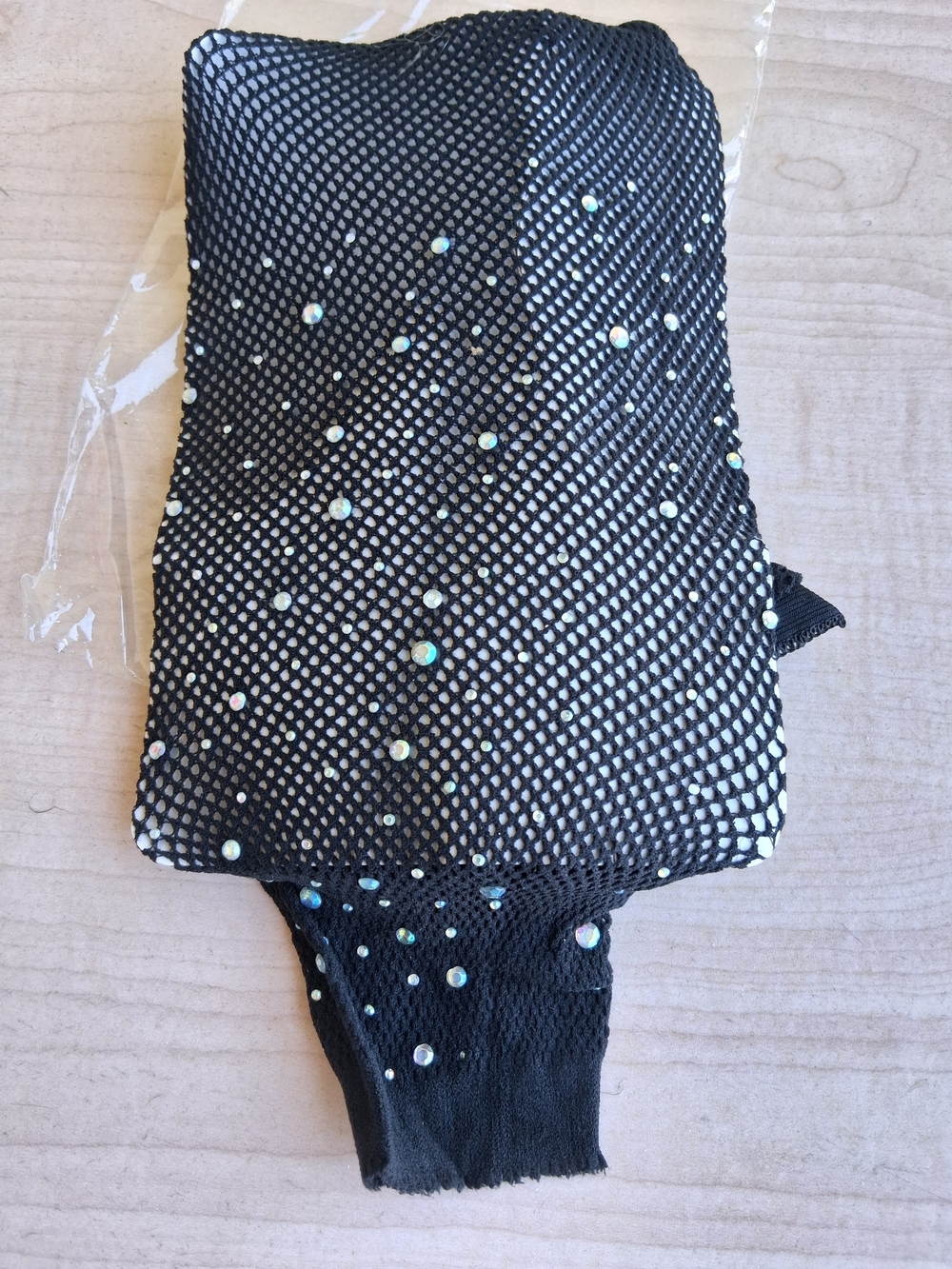 GOTH Black Embellished Fishnets